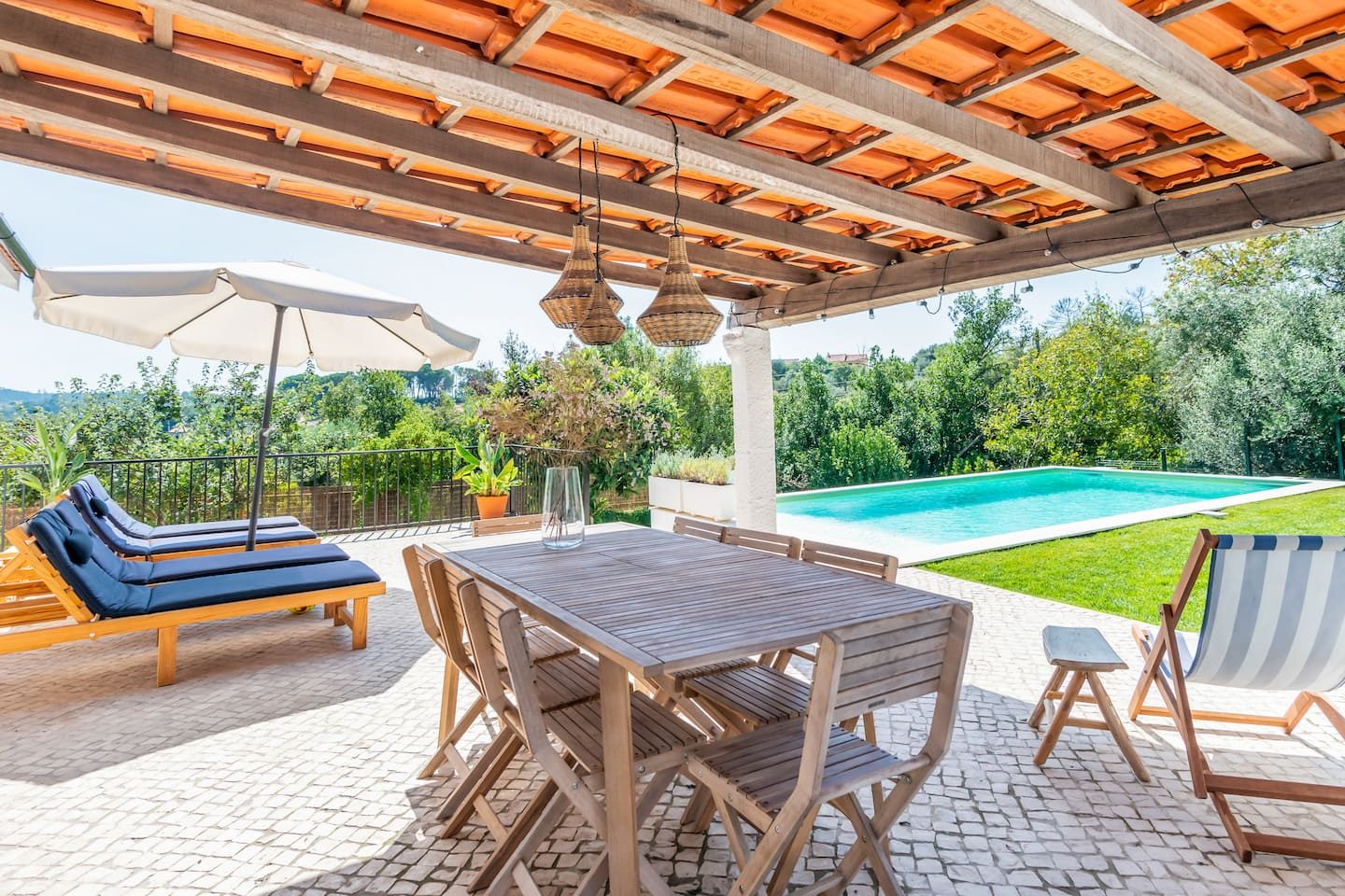 Backyard terrace area